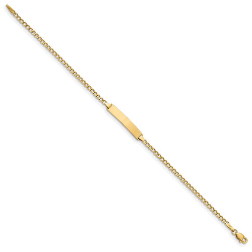 10k Polished Semi-Solid Chain/Solid Plate Cuban Link 23x4mm Plate ID Bracelet