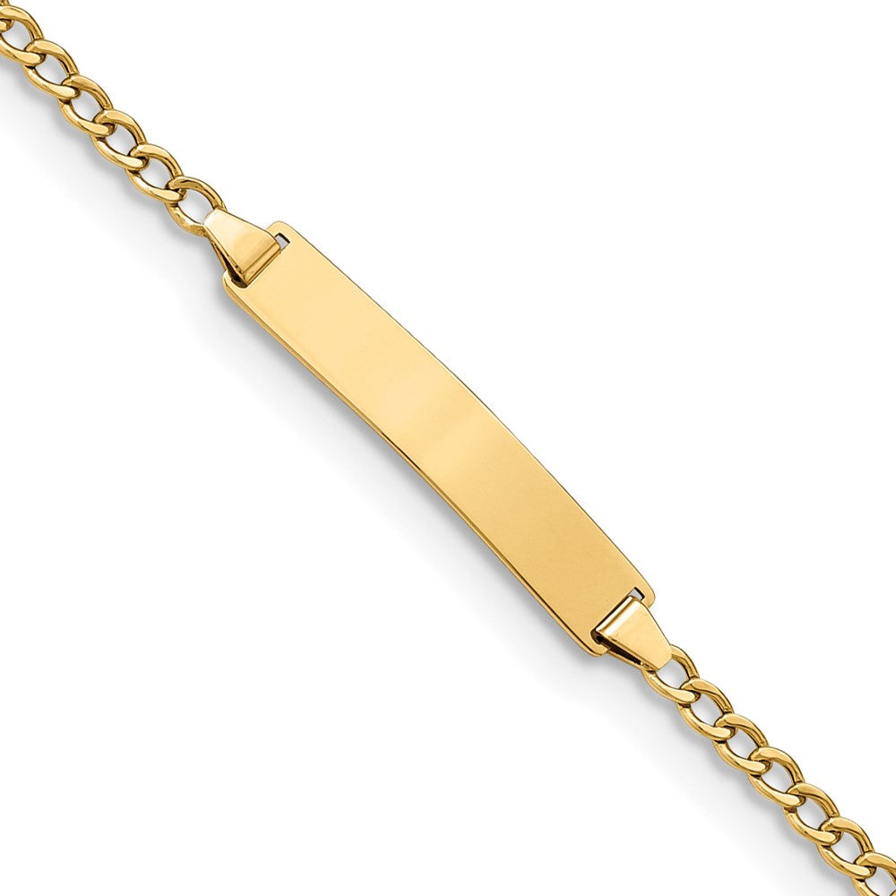 10k Polished Semi-Solid Chain/Solid Plate Cuban Link 23x4mm Plate ID Bracelet