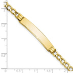 10k Polished Semi-Solid Chain/Solid Plate Cuban Link 35x7mm Plate ID Bracelet