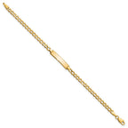 10k Polished Semi-Solid Chain/Solid Plate Cuban Link 23.5x4.5mm Plate 6 inch Baby/Child ID Bracelet