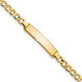 10k Polished Semi-Solid Chain/Solid Plate Cuban Link 23.5x4.5mm Plate 6 inch Baby/Child ID Bracelet