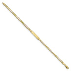 10k Polished Semi-Solid Chain/Solid Plate Cuban Link 20x4mm Plate ID Bracelet