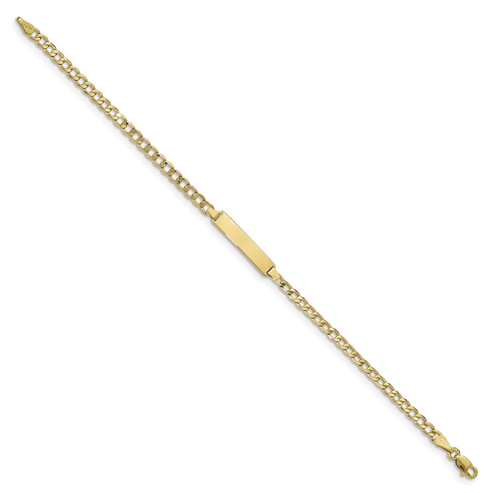 10k Polished Semi-Solid Chain/Solid Plate Cuban Link 20x4mm Plate ID Bracelet