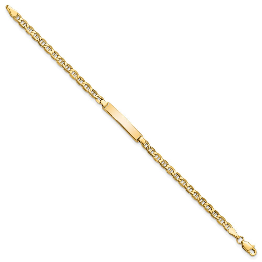 10k Polished Semi-Solid Chain/Solid Plate Anchor Link 23.3x4.5mm Plate 6 inch Baby/Child ID Bracelet
