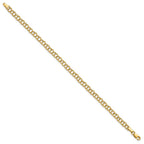 10k 4mm Hollow Double Link 7 inch Charm Bracelet