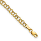 10k 4mm Hollow Double Link 8 inch Charm Bracelet