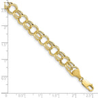 10k 8.5mm Hollow Double Link 7 inch Charm Bracelet