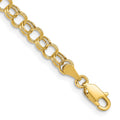10k 5mm Hollow Double Link 7 inch Charm Bracelet