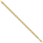 10k 6mm Hollow Double Link 8 inch Charm Bracelet