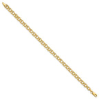 10k 4.5mm Hollow Diamond-cut Double Link 7 inch Charm Bracelet