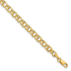 10k 4.5mm Hollow Diamond-cut Double Link 7 inch Charm Bracelet