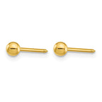 Inverness Stainless Steel 24K Gold-plated 3mm Ball Post Piercing Earrings