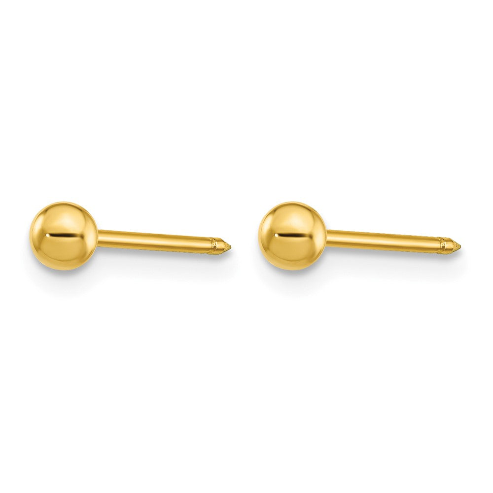 Inverness Stainless Steel 24K Gold-plated 3mm Ball Post Piercing Earrings