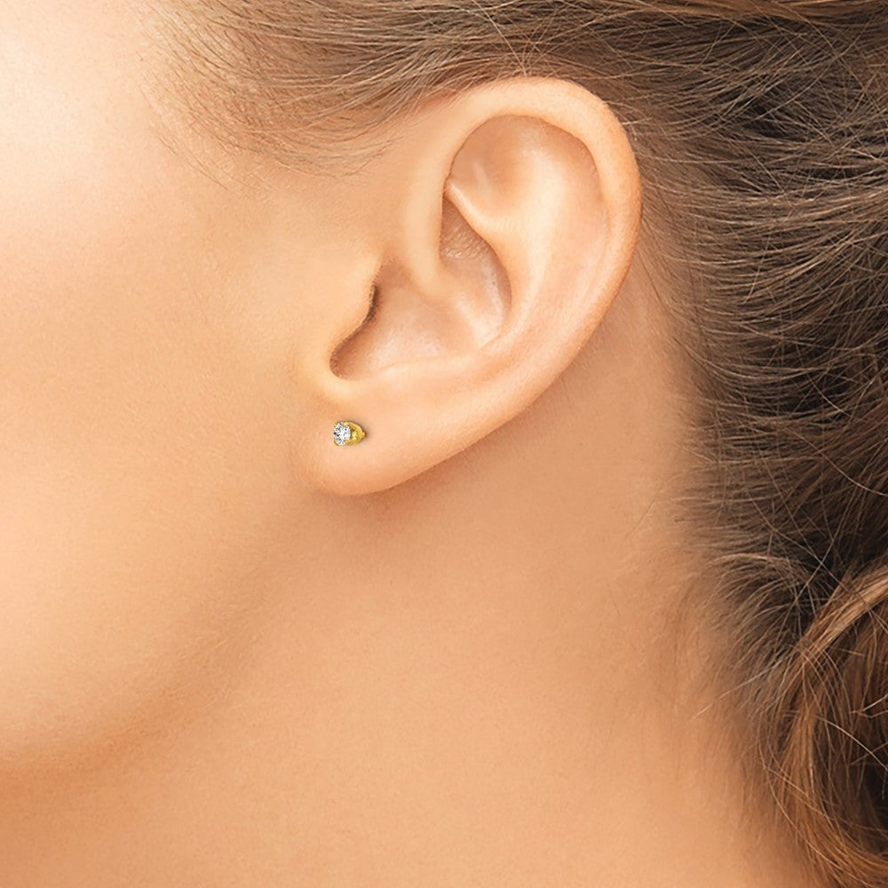 Inverness Stainless Steel 24K Gold-plated 3mm Ball Post Piercing Earrings