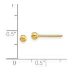 Inverness Stainless Steel 24K Gold-plated 3mm Ball Post Piercing Earrings