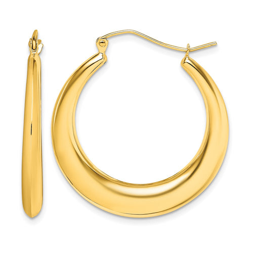 10k Polished Hollow Classic Earrings