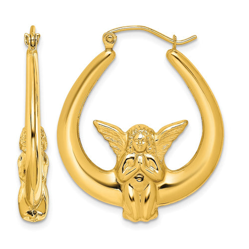 10k Angel Hoop Earrings