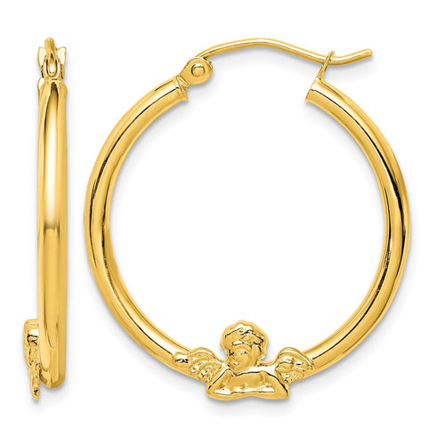10k Angel Hoop Earrings