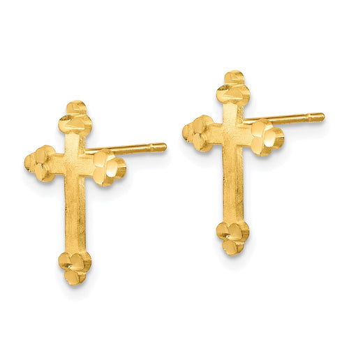 10k Budded Cross Post Earrings