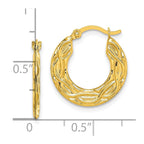 10k Patterned Hollow Hoop Earrings