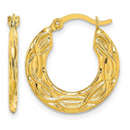 10k Patterned Hollow Hoop Earrings
