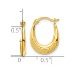 10K Hollow Hoop Earrings