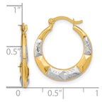 10K and Rhodium Hollow Hoop Earrings