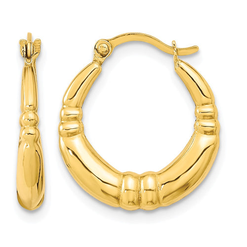 10k Polished Hoop Earrings
