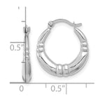 10k White Gold Polished Hoop Earrings