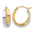 10k Two-tone Polished Double Hoop Earrings