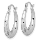 10k White Gold Polished & D/C Hoop Earrings