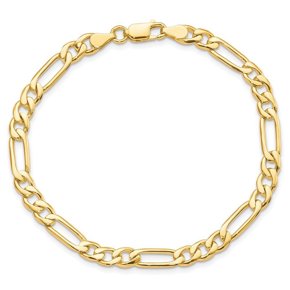 10k 5.25mm Fancy Polished Figaro Link Bracelet