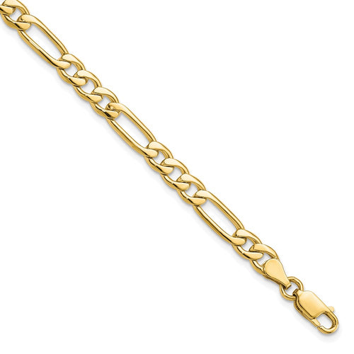 10k 5.25mm Fancy Polished Figaro Link Bracelet