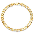10k 5.8mm Hand-polished Fancy Curb Link 8 inch Bracelet
