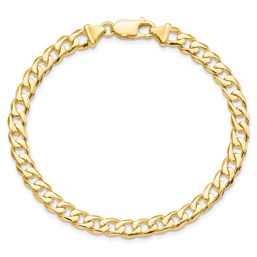 10k 5.8mm Hand-polished Fancy Curb Link 8 inch Bracelet