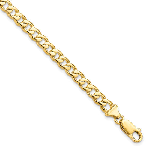 10k 5.8mm Hand-polished Fancy Curb Link 8 inch Bracelet
