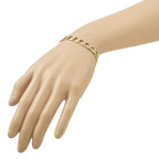 10k 7.4mm Satin and Diamond-cut Fancy Link 8 inch Bracelet
