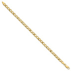 10k 5.25mm Fancy Polished and Textured Curb Link 8 inch Bracelet
