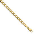 10k 5.25mm Fancy Polished and Textured Curb Link 8 inch Bracelet