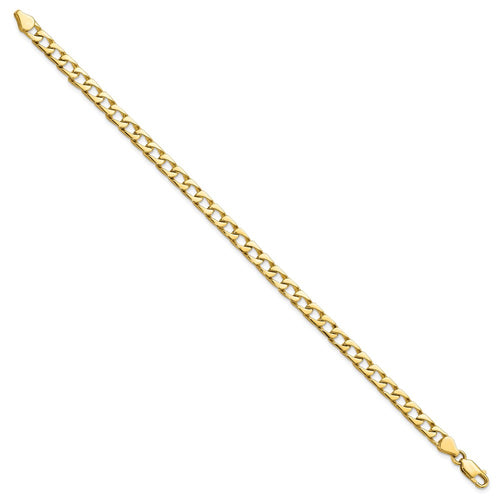 10k 5mm Fancy Polished Curb Link 8 inch Bracelet