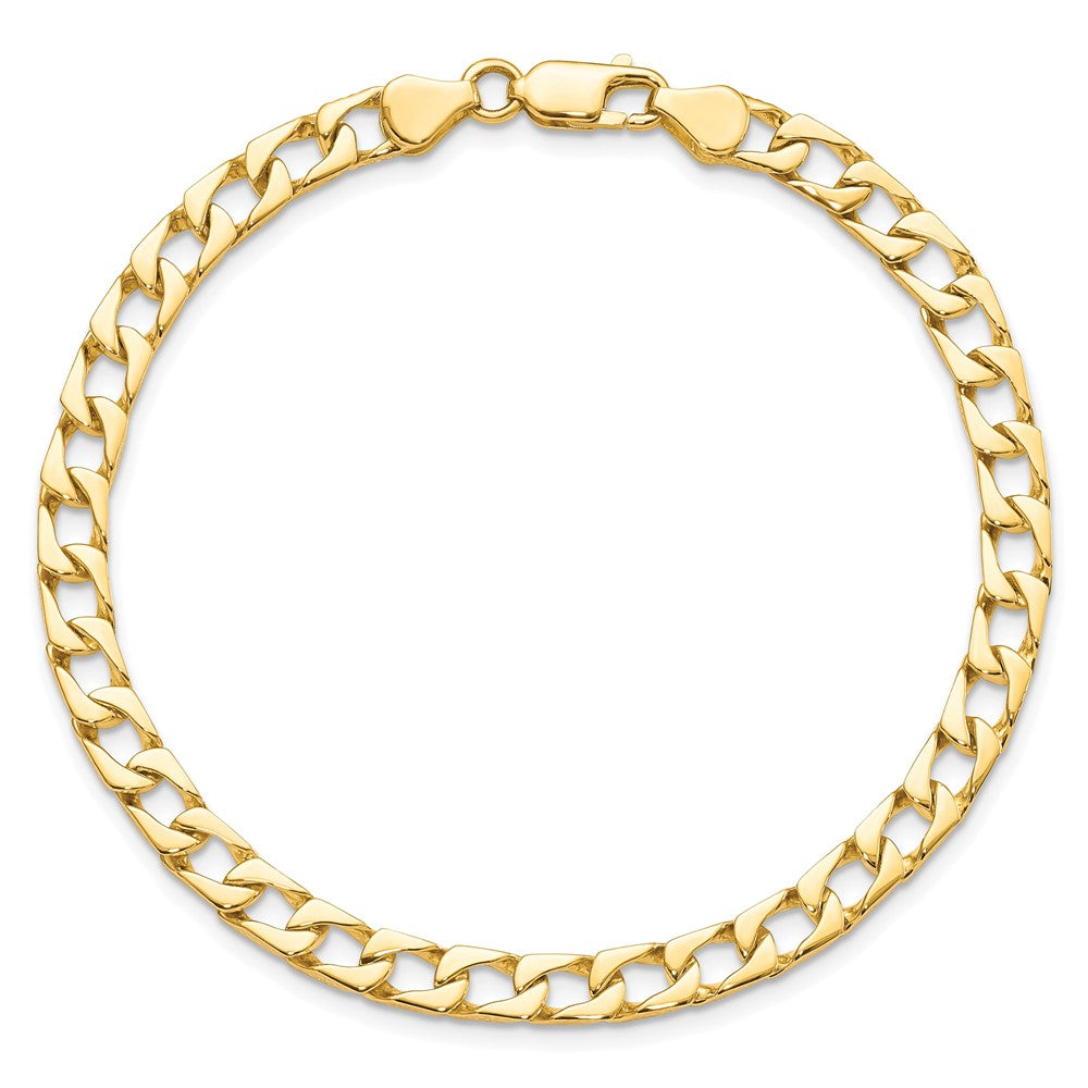 10k 5mm Fancy Polished Curb Link 8 inch Bracelet