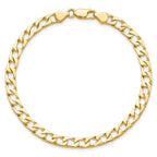 10k 5mm Fancy Polished Curb Link 8 inch Bracelet