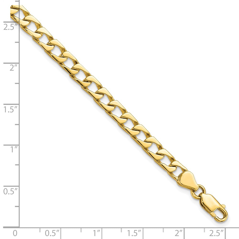 10k 5mm Fancy Polished Curb Link 8 inch Bracelet