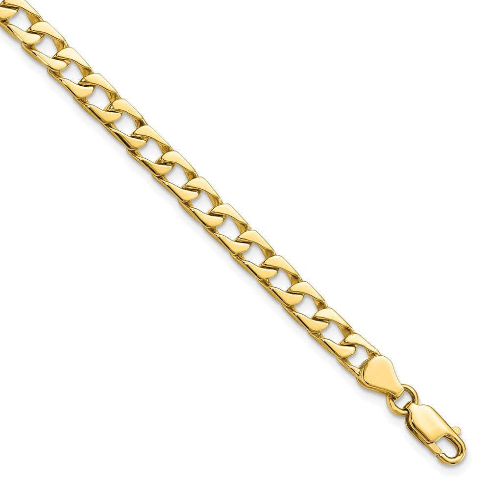 10k 5mm Fancy Polished Curb Link 8 inch Bracelet