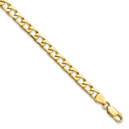 10k 5mm Fancy Polished Curb Link 8 inch Bracelet