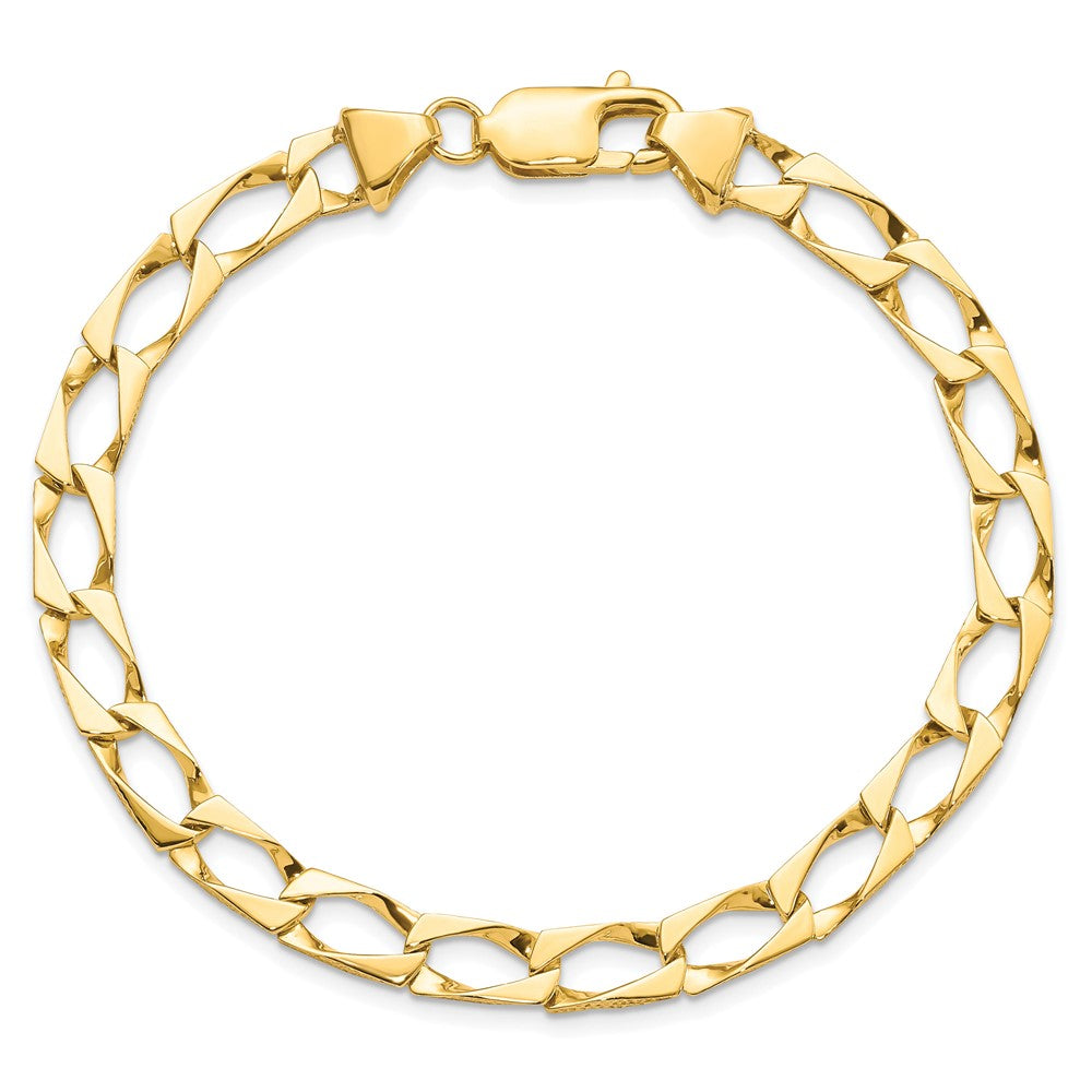 10k 5.75mm Fancy Polished Link 8 inch Bracelet