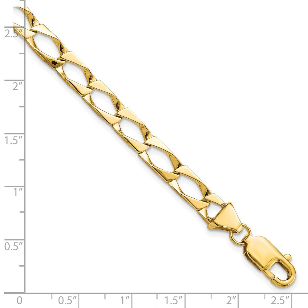 10k 5.75mm Fancy Polished Link 8 inch Bracelet
