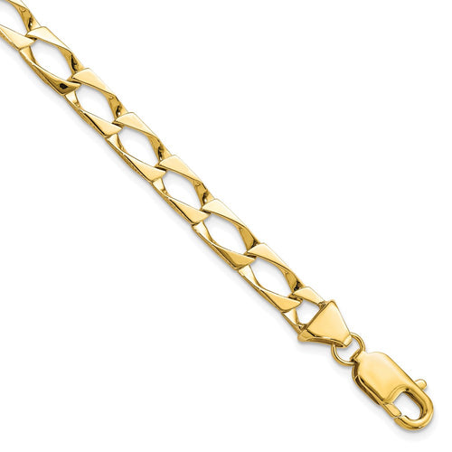 10k 5.75mm Fancy Polished Link 8 inch Bracelet