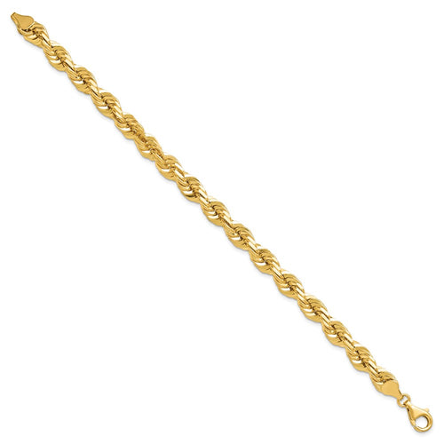 10k 7.0mm D/C Rope Fancy Lobster Clasp Chain