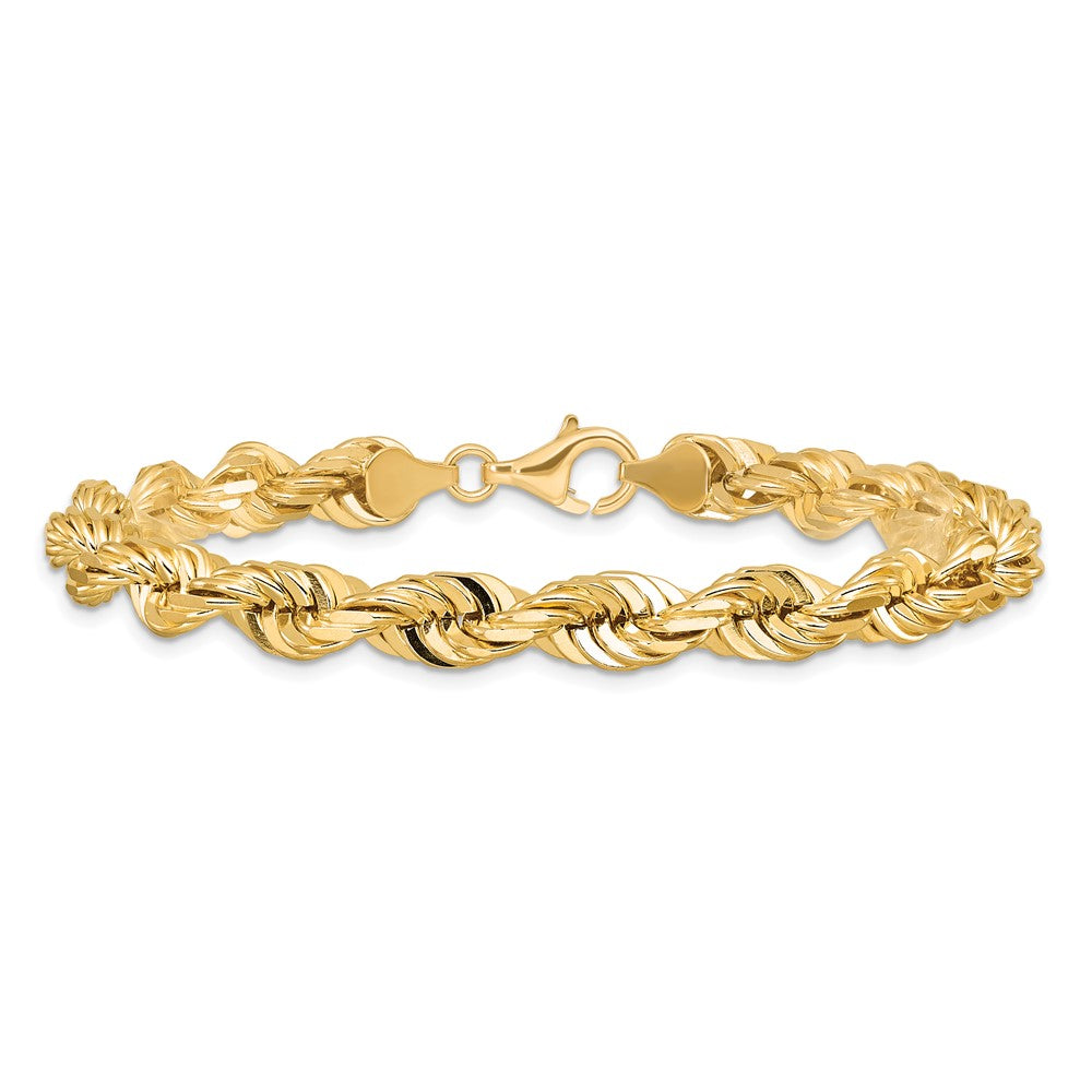 10k 7.0mm D/C Rope Fancy Lobster Clasp Chain